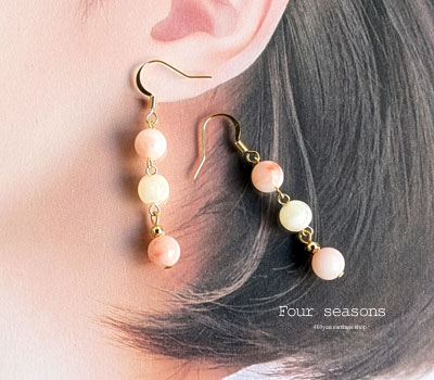 激安アクセサリ・限定400円ピアス・コーラルピンクのピアス2