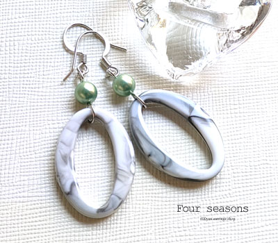 激安アクセサリ・限定400円ピアス・大理石風輪っかのピアス1