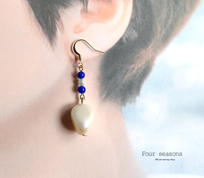 激安アクセサリ・限定400円ピアス・ネイビーブルーのピアス2