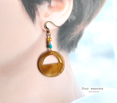 激安アクセサリ・限定400円ピアス・茶色ディスクのピアス2
