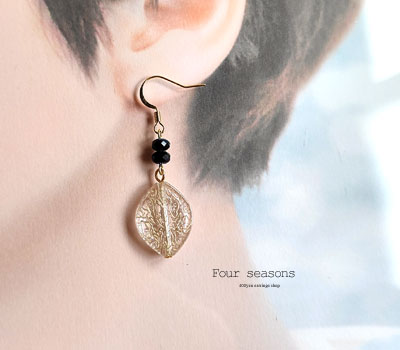 激安アクセサリ・限定400円ピアス・透かし模様ビーズのピアス・金色2
