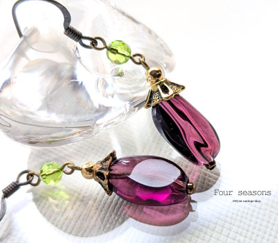 激安アクセサリ・限定400円ピアス・深い紫色のピアス3